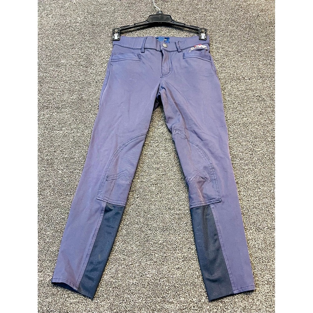B Vertigo Breeches Pants Youth Large Blue Equestrian Knee Patch Horse Riding